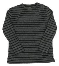 Tmavošedo-černé pruhované triko C&A