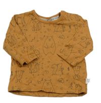 Hnědé triko se zvířátky George