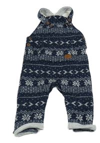 Tmavomodré vzorované pletené na traké tepláky F&F