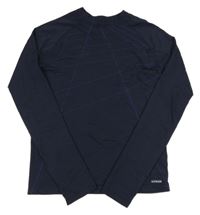 Tmavomodré vzorované thermo tričko Decathlon