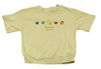 Žlté teplákové tričko s príšerkami H&M