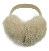Béžové chlupaté klapky na uši