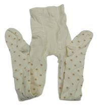 Smetanové punčoháče so zlatými bodky H&M