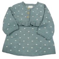 Zelenomodré bodkovaná é pletené šaty Next