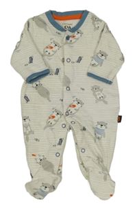 Smotanový pruhovaný overal s vydrami C&A