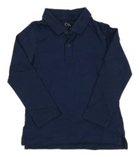 Tmavomodré polo triko C&A