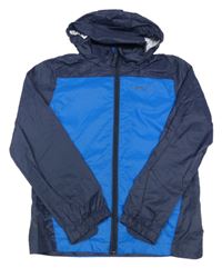 Modro-tmavomodrá šusťáková lehká nepromokavá bunda s kapucí Mountain Warehouse