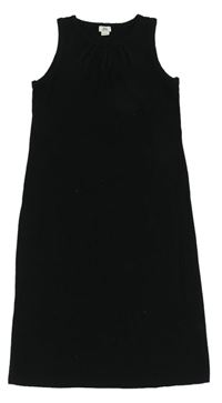 Čierne rebrované elastické šaty s prestrihmi River Island