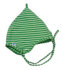 Zeleno-smotanová pruhovaná bavlnená čapica