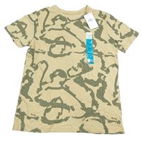 Béžovo-khaki vzorované tričko Primark