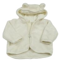 Biela plyšová prepínaci mikina s kapucňou H&M
