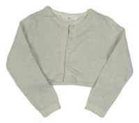 Strieborné trblietavé svetrové bolerko M&S