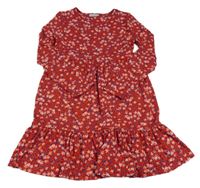 Červeno-modro-biele kvetované šaty zn. Matalan