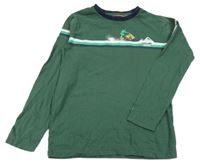 Tmavozelené tričko so sněžným skútrem Fat Face