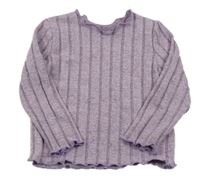 Lila melírované rebrované úpletové tričko