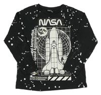 Černé triko s fleky a raketou Tu