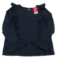 Nové - Tmavomodrá halenka s volánky Nutmeg