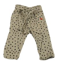 Béžovo-černé puntíkaté podšité kalhoty Orchestra 