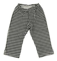 Čierno-biele vzorované crop legíny