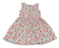 Bielo-ružovo-zeleno-modré kvetované šaty LC Waikiki