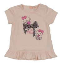 Světlerůžové tričko s medvídky 