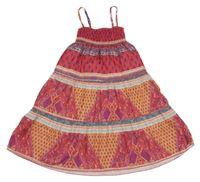 Růžovo-oranžové vzorované šaty Yigga