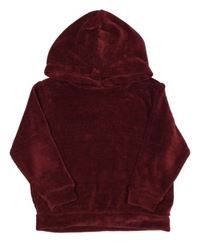 Vínový žinylkový sveter s kapucňou H&M