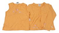 2set - Oranžový top s květy + oranžové prepínaci tričko s kvetmi C&A