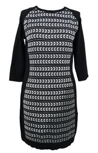 Dámské černo-bílé vzorované svetrové šaty Star  