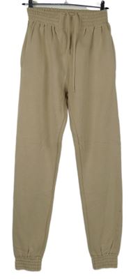 Dámské béžové cuff tepláky 