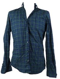 Pánská tmavomodro-zelená kostkovaná slim košile Otto Kern vel. 41/42