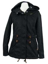 Dámska čierna plátenná jarná parka s kapucňou Only