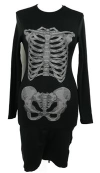 Dámske čierne šaty s kostrou Brave soul