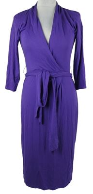 Dámské fialové midi šaty s páskem L. K. Benett 