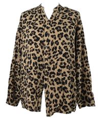 Dámská béžovo-černá vzorovaná halenka 