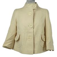 Dámský smetanový fleecový vlněný crop kabátek New Look 