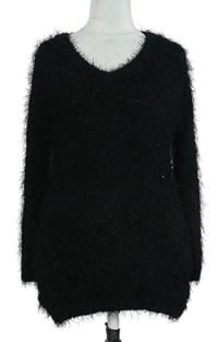 Dámsky čierny chlpatý sveter F&F