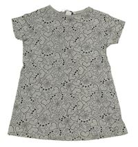 Svetlosivé šaty so srdiečkami a kvietkami H&M