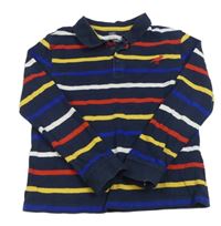 Tmavomodro-barevné pruhované polo triko M&S