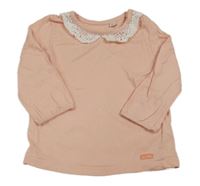 Svetloružové tričko s čipkou zn. Tom Tailor