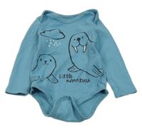 Modré body s mroži so cute