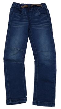 Tmavomodré teplákové rifle Kiki&Koko