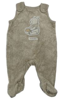 Béžové sametové dupačky s medvídkem Pú C&A