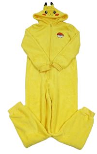 Žlutá chlupatá kombinéza a kapucí - Pikachu 