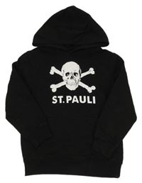 Čierna mikina s lebkou a kapucňou