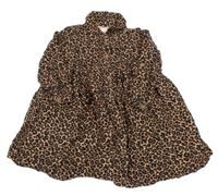 Růžovo-hnědé vzorované leopardí šaty Next