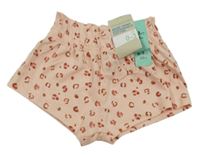 Nové - svetloružové vzorované kraťasy Primark