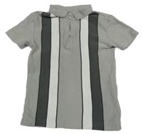 Šedo-bílé pruhované triko Next