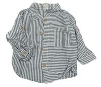 Bílo-světlemodrá pruhovaná košile H&M