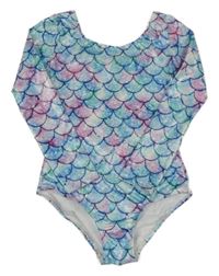 Modro-fialovo-zeleno barevné vzorované elastické body 